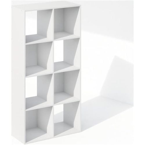 Furinno Pelli Cubic Storage Cabinet, Bookcase, Bookshelf, 8-Cube, White
