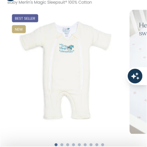 Cream Baby Merlin’s Magic Sleepsuit | Soft 100% Cotton Infant Sleepsuit