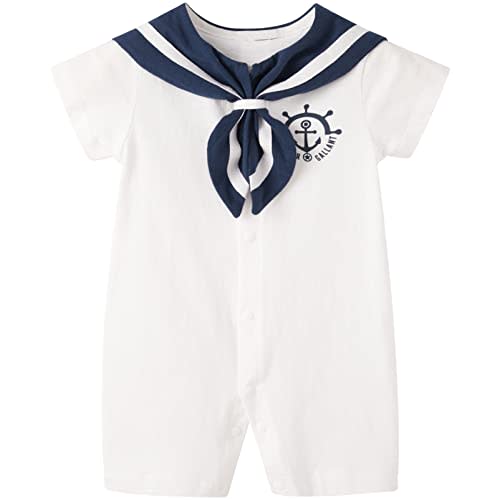 pureborn Baby Boys Girls Nautical Romper One-Piece Beach Outfit Summer Clothes 0-24 Months