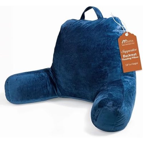 Sasttie Reading Pillow for Bed, Back Pillow for Sitting Up, Navy
