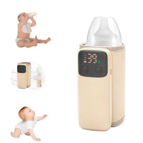 Portable Baby Bottle Warmer Bag, Rechargeable Wireless Portable Baby Milk Warmer, Fast Bottle Warmers for Car Travel, Warms Baby Milk to Body Temp and Maintain Nutrients