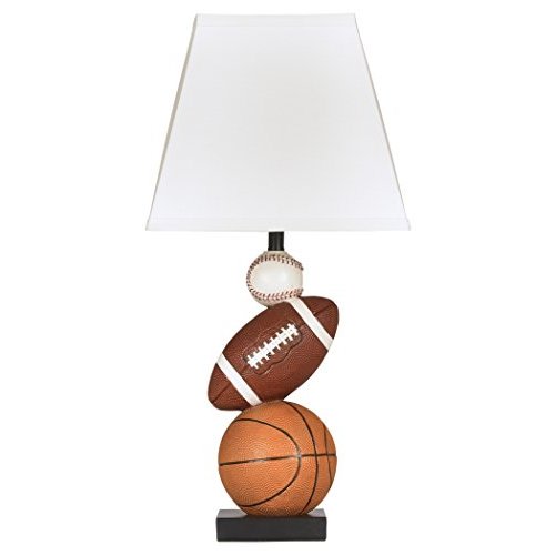 Signature Design by Ashley Nyx Youth 24" Baseball & Football Athletic Table Lamp, Brown & Orange