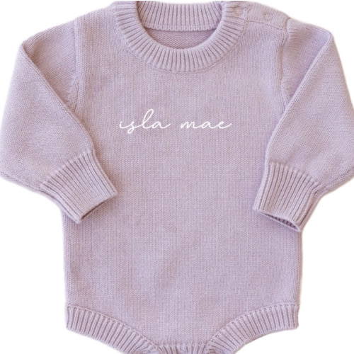 Personalized Printed Knit Sweater Bubble | Solid
