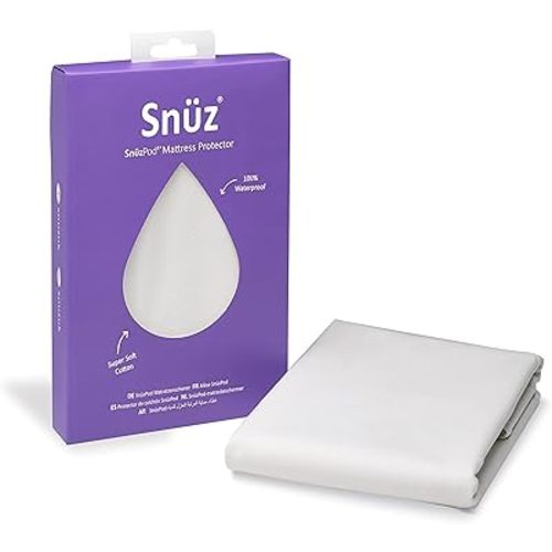 SnuzPod 4 Waterproof Mattress Protector – 40 x 75.5cm – 100% Waterproof with Moisture-Wicking Cotton Surface