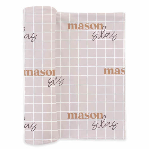 Sloane's Squares Personalized Swaddle Blanket