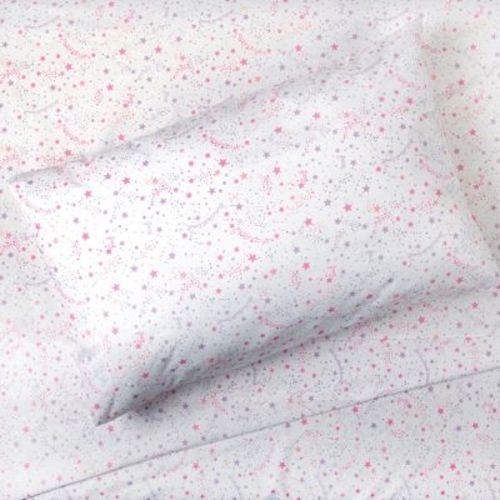 Tadpoles Kids Rule 4-Piece Stardust Sky Sheet Set | 1 Full Flat Sheet, 1 Full Fitted Sheet & 2 Queen Pillowcases
