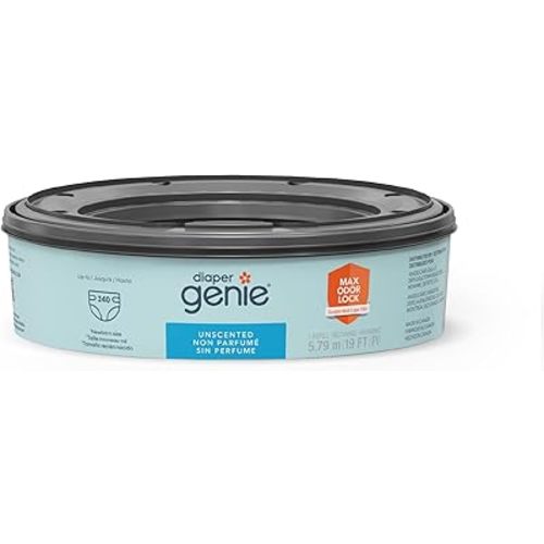 Diaper Genie Bags Refills 240 Count (Pack of 1) with Max Odor Lock | Holds Up to 1,200 Newborn Diapers | Fits Diaper Genie Complete