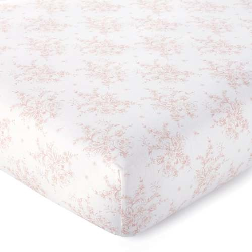 Heritage Blush Floral Organic Cotton Crib Fitted Sheet