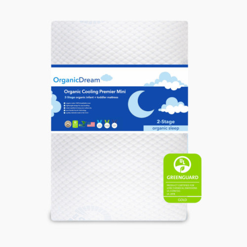 Organic Dream Organic Cooling Premier 2-Stage Mini Crib Mattress - White