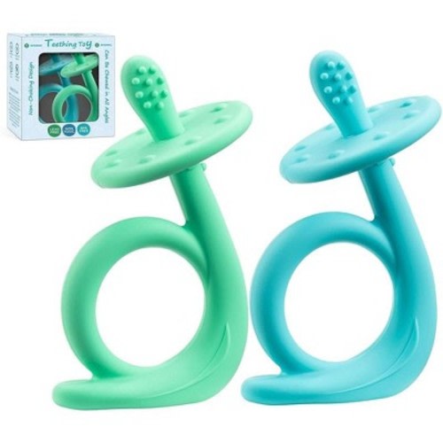 Baby Teething Toys, Color: Blue & green