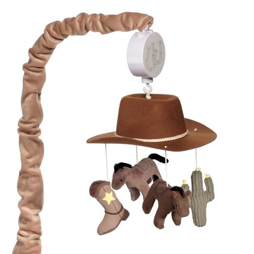 Lambs & Ivy Country Western Cowboy Hat Musical Baby Crib Mobile Soother Toy
