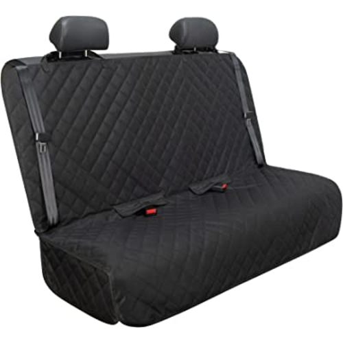Bench Car Seat Cover - Waterproof, Heavy-Duty and Nonslip Pet Car Seat Protector for Dogs with Universal Size Fits for Trucks & SUVs(Black)