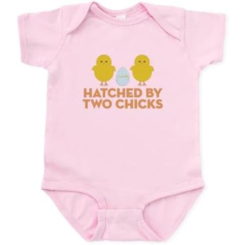 CafePress Hatched by Two Chicks Infant Bodysuit Cute Infant Bodysuit Baby Romper