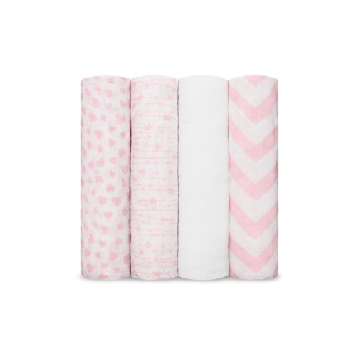 Muslin Swaddle Blankets, 4 Pack