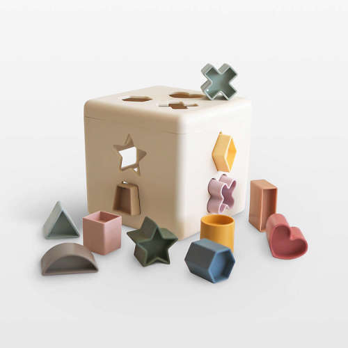 Mushie Shape Sorting Box Toddler Toy