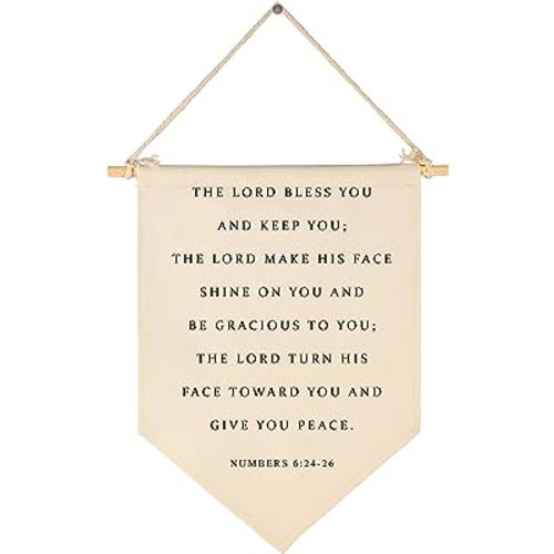 Bible Verse Banner Decor-Scripture Sign- Flag Decor Gift for Baby Boys Girls Newborn Kids- Banner Wall Sign Gifts for Nursery Baby Room Playroom Bedroom Front Door