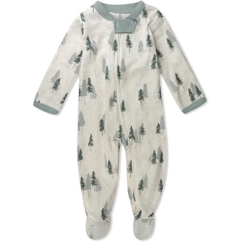 HonestBaby Baby Holiday Sleep & Play Footed One-Piece Pajama Sleeper 100% Organic Cotton