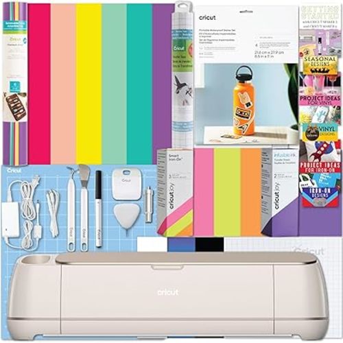 Cricut Maker 4 Machine Ultimate Bundle- Vinyl Sampler, Infusible Ink, Sticker Making Set, Iron-On Sampler Roll, Tools and Cutting Mats, Beginner Cutting Machine Set for Die-Cutting Projects