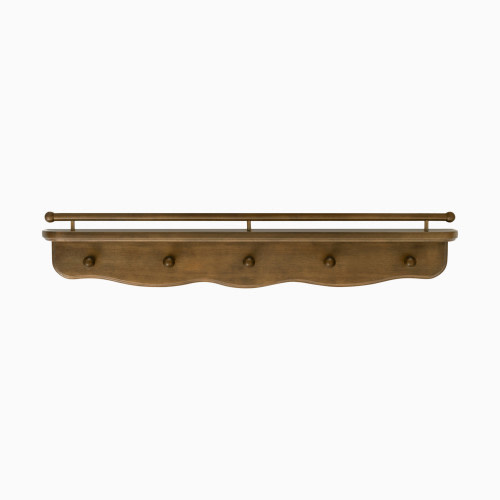 Namesake Liberty 31" Wall Shelf with Hooks - Natural Walnut