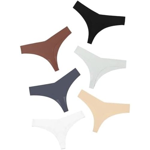 DEANGELMON Seamless Thongs for Women No Show Thong Underwear Women Comfortable Multiple Pack