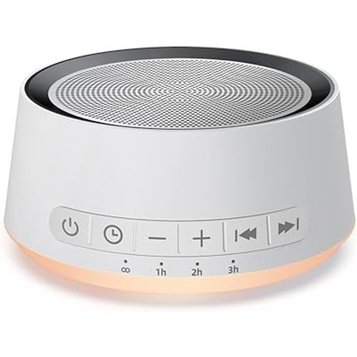 Sound Machine White Noise Machine with 30 Soothing Sounds 12 Colors Night Light Sleep Machine for Baby Kids Adults Brown Nosie Machine with 32 Volume Levels for Office Home Travel