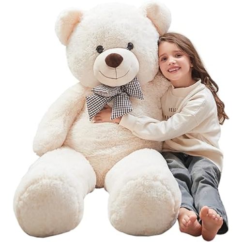 MorisMos Giant White Teddy Bear Stuffed Animals Plush Toy for Girlfriend Kids Christmas Valentine Birthday 47 Inches
