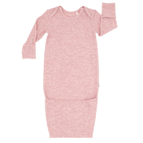 Heather Mauve Ribbed Infant Gown