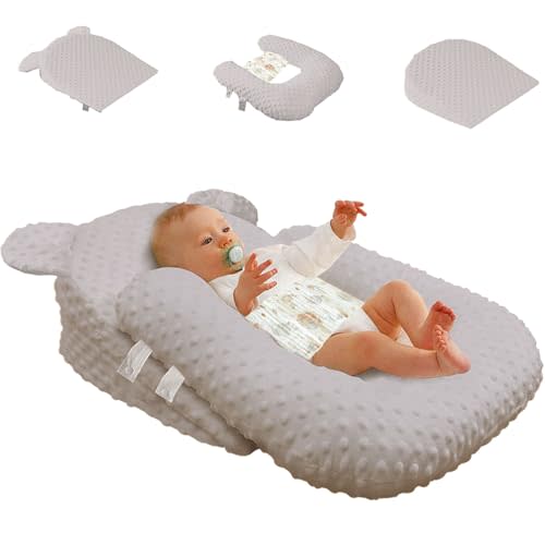 Eofnengsohio Nursing Pillow, Breastfeeding Pillows, Breathable Infant Feeding Support Pillow Multi-Functional & Portable Support Cushion for Travel (Grey, One Size)
