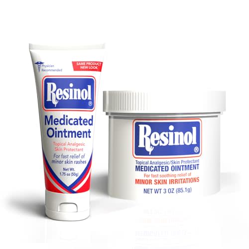 Resinol Medicated Ointment 3 Oz Tub & 1.75 Oz Tube Home & On the Go Bundle - Multi Purpose Ointment Treats, Soothes and Prevents Skin Rashes and Irritations