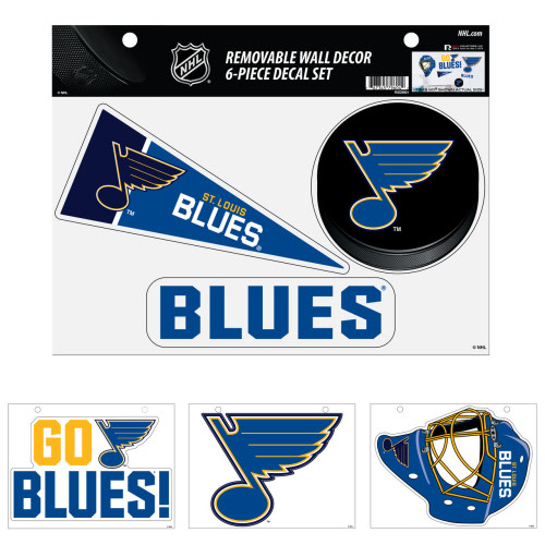 St. Louis Blues Removable Wall Decor 6pc Set Premium Decals