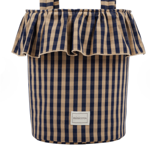 Basket Vichy - Navy + Caramel - Minicoton