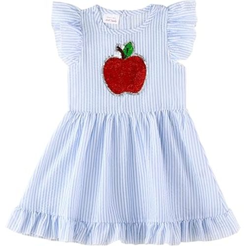 HH Family Back to School Outfits for Girls Kids Toddler Kindergarten Preschool Elementary Classroom Casual Dress