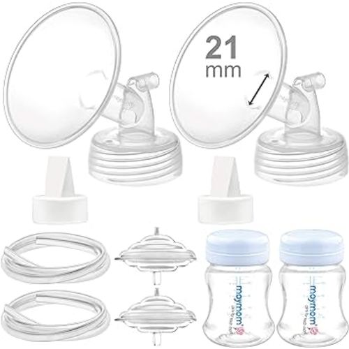Maymom Pump Parts Compatible with Spectra S2 S1 Replacement Kit for Spectra Pump Parts 21mm Flange Duckbill Valve Tube Bottle Backflow Protector, Not Original S2 Accessories
