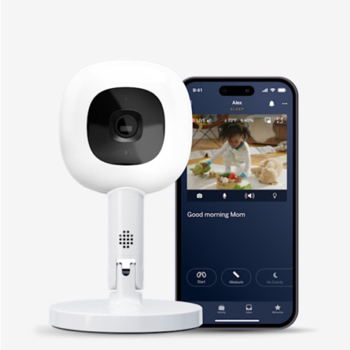 Nanit Pro Smart Baby Monitor & Flex Stand - 1080p Wi-Fi Video Camera, Sensor-Free Sleep & Breathing Motion Tracker, 2-Way Audio, Sound/Motion/Cry Notifications, Night Vision, and Breathing Band