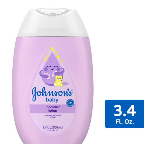 Johnson's Baby Moisturizing Bedtime Baby Lotion, Paraben-Free, 3.4 fl. oz