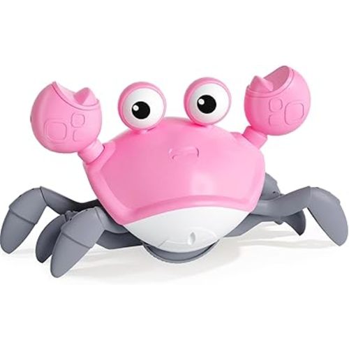 Baby Girl Toys Toddler Gifts: Tummy Time Crawling Crab Baby Toys 6 7 8 9 10 11 12 6-12 9-12 12-18 Months Infant Toddlers Age 1-2 Montessori Musical Toys 1 2 3 Year Old Girls 1st First Birthday Gift