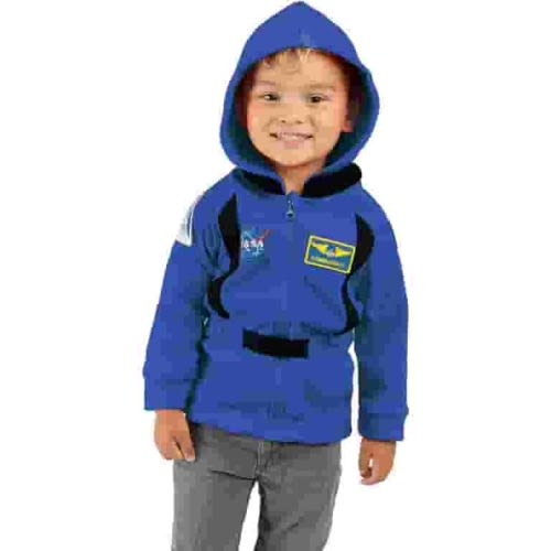 Cuddle Club Fleece Hoodie Jacket Winter Baby Clothes, Astronaut Blue 0-3 Mos