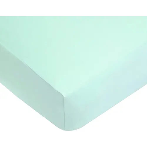 TL Care 100% Natural Cotton Fitted Crib Sheet 52" x 28" - Soft, Breathable, Hypoallergenic & Gentle Toddler Bed Sheet, Fair Aqua, Neutral for Boys & Girls