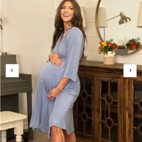 Lila Labor Postpartum Gown in Periwinkle Blue