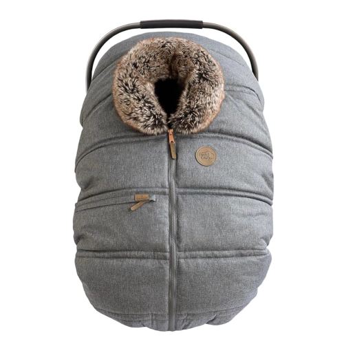 PETIT COULOU Housses de siège auto 3 saisons pour bébé - Housse de siège convertible avec doublure amovible et cadre structurel breveté - Garde au chaud de l'automne au printemps (Graphite)