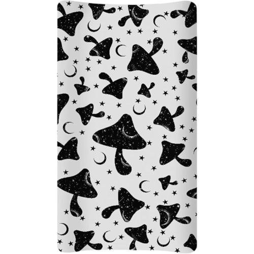 Mushroom Baby Change Pad Cover Black White Diaper Diaper Changing Pad Cover Sheets Girls Boys Diaper Table Cover