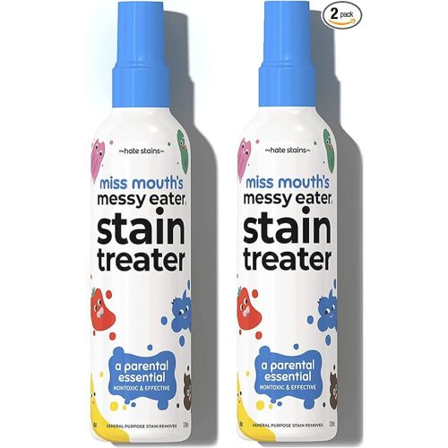 Miss Mouth's Messy Eater Stain Treater Spray - 4oz 2 Pack Stain Remover - Newborn & Baby Essentials - No Dry Cleaning Food, Grease, Coffee Off Laundry, Underwear, Fabric - 2 pack