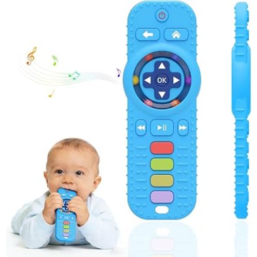 Baby Teething Toys, TV Remote Control Teether Chew Toys for 3-6-12 Months