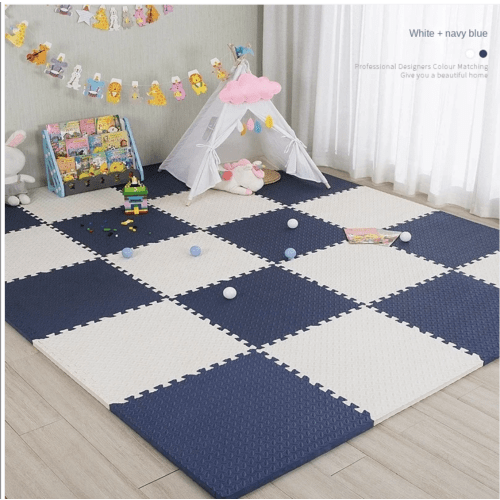 Play mat- white and dark blue, 32 pieces