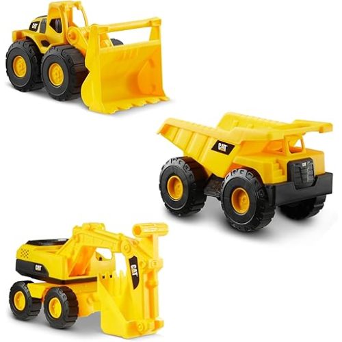 Cat Construction 7" Dump Truck, Loader & Excavator toys Combo Pack