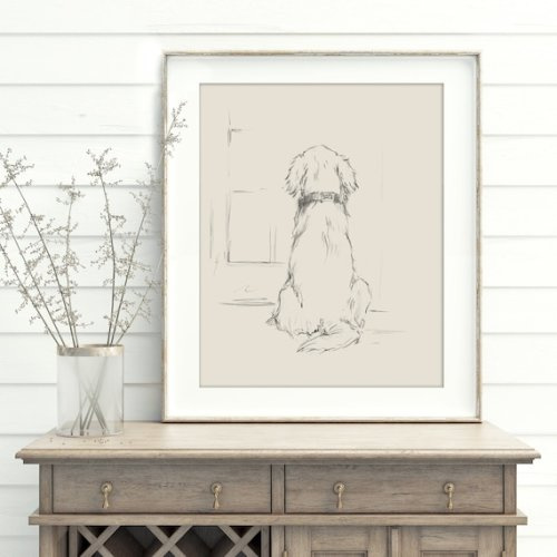 Golden Retriever Fine Art Print. Golden Retriever Drawing. Dog Artwork. Dog Wall Decor. Gifts for Dog Lovers. Christmas - Etsy 9x12 inches
