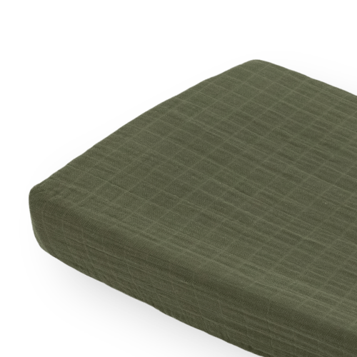 Cotton Muslin Changing Pad Cover - Fern