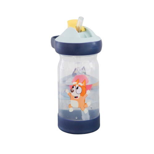 The First Years Bluey Sip & See Toddler Water Bottle with Floating Charm, 12 oz