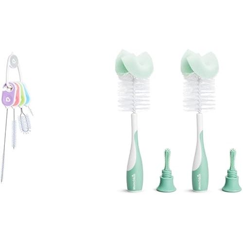 Munchkin® Details™ Bottle and Cup Cleaning Brush 4 Piece Set with Key Ring & Sponge™ Bottle Brush, 2 Pack, Green