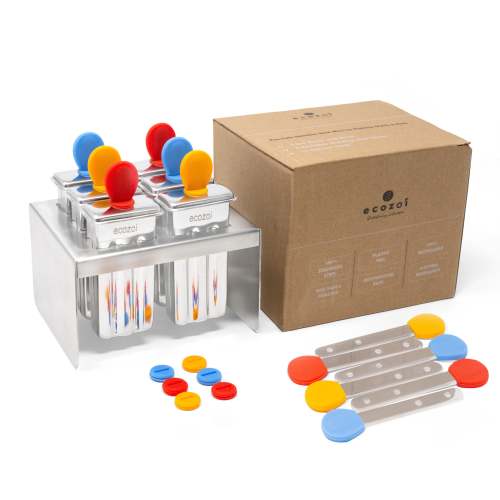Stainless Steel Popsicle Molds, Mini Square with Stainless Steel Sticks